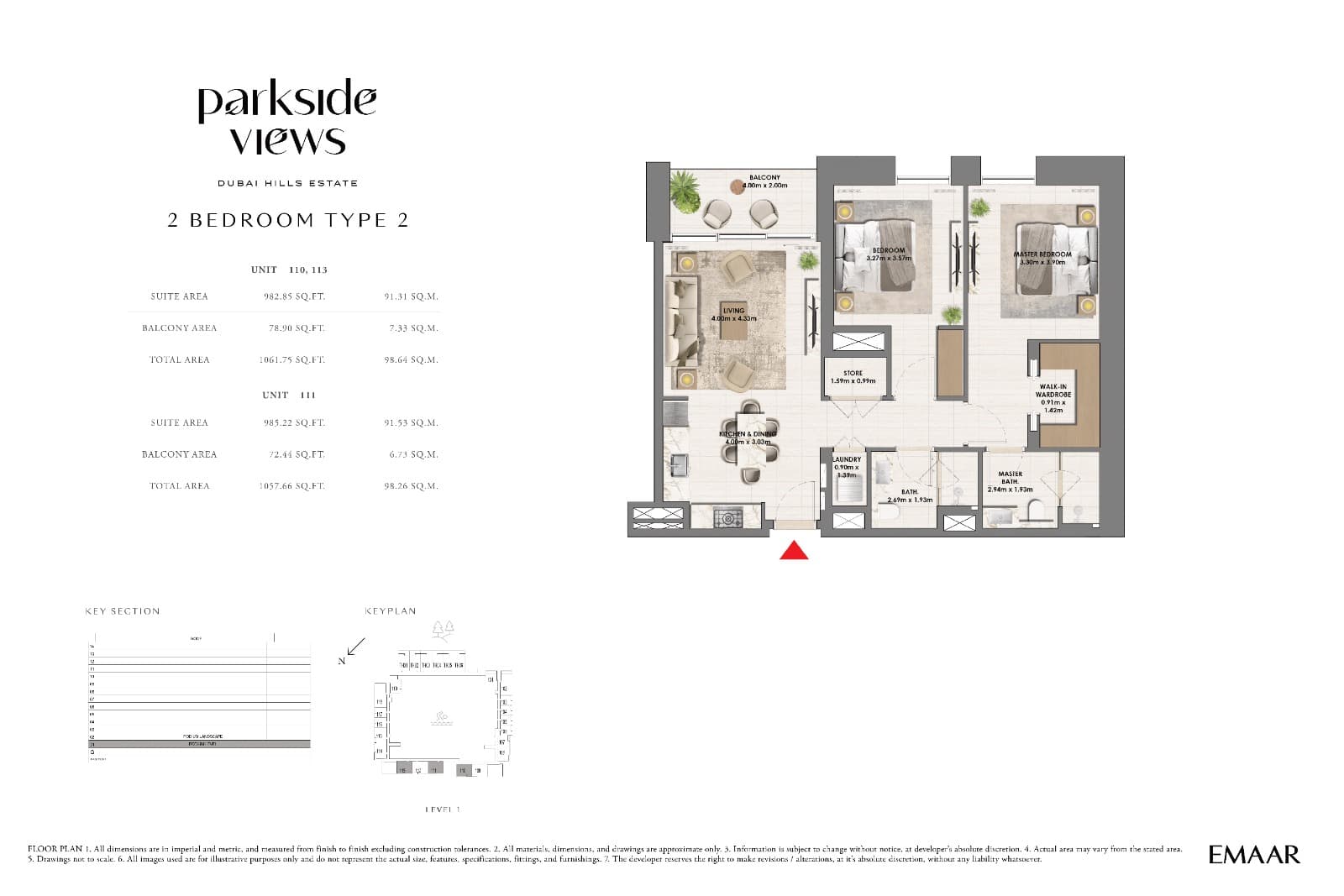 Parkside Views, 2-Bed Floor Plan, type: