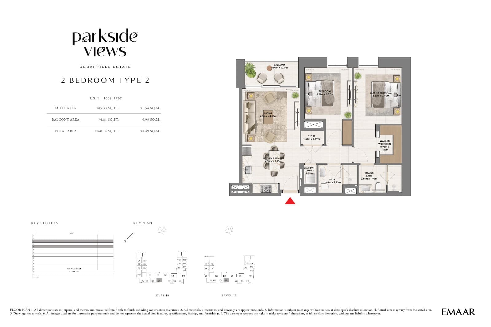 Parkside Views, 2-Bed Floor Plan, type: