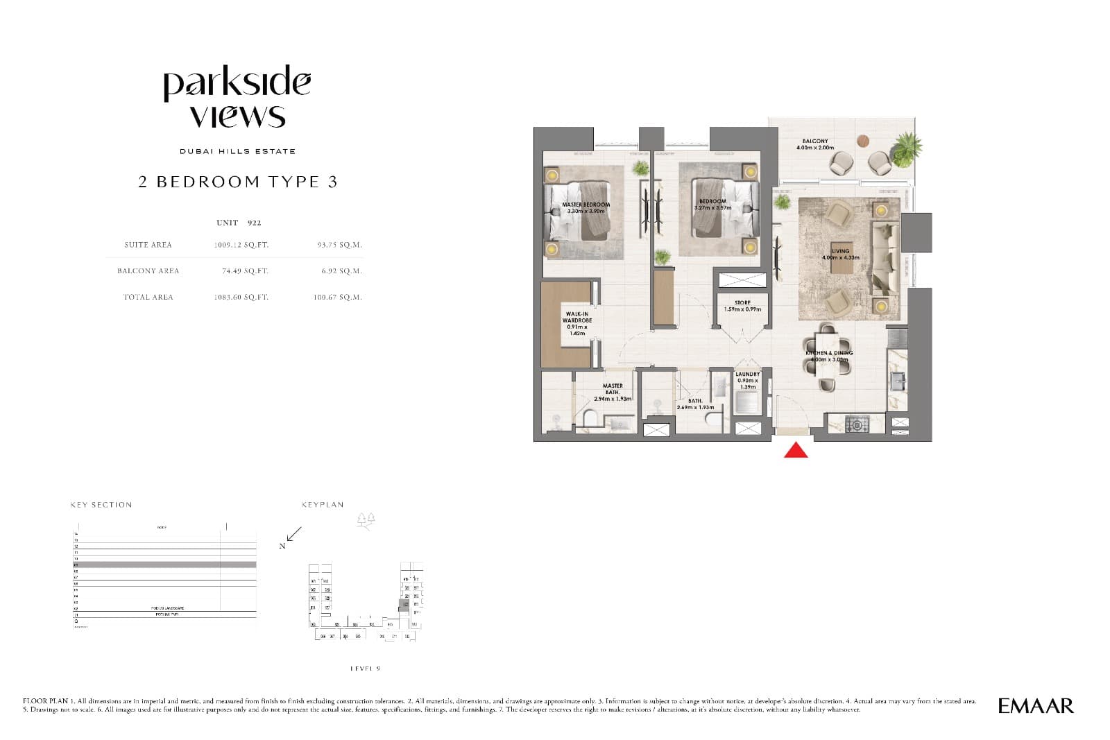 Parkside Views, 2-Bed Floor Plan, type: