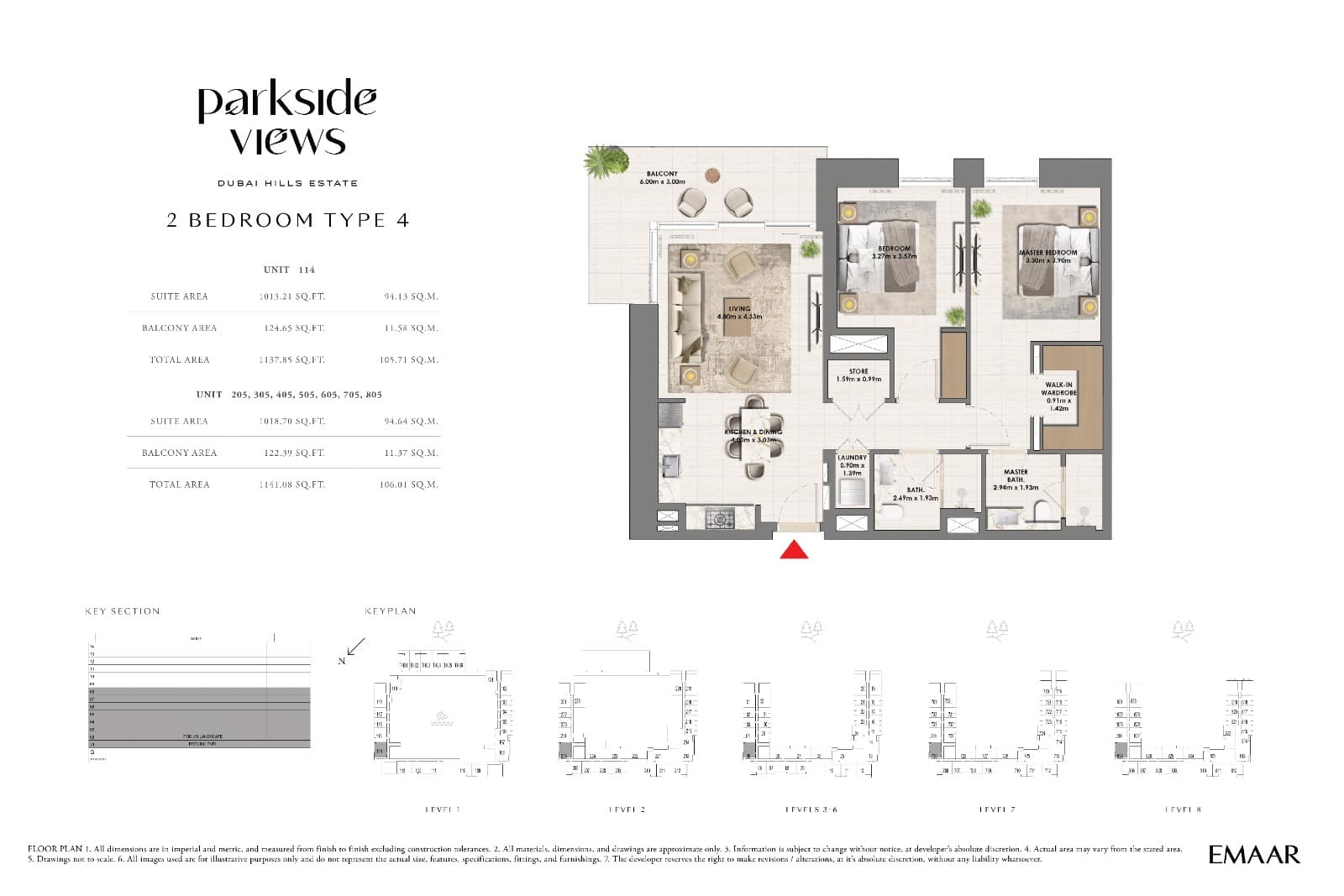 Parkside Views, 2-Bed Floor Plan, type: