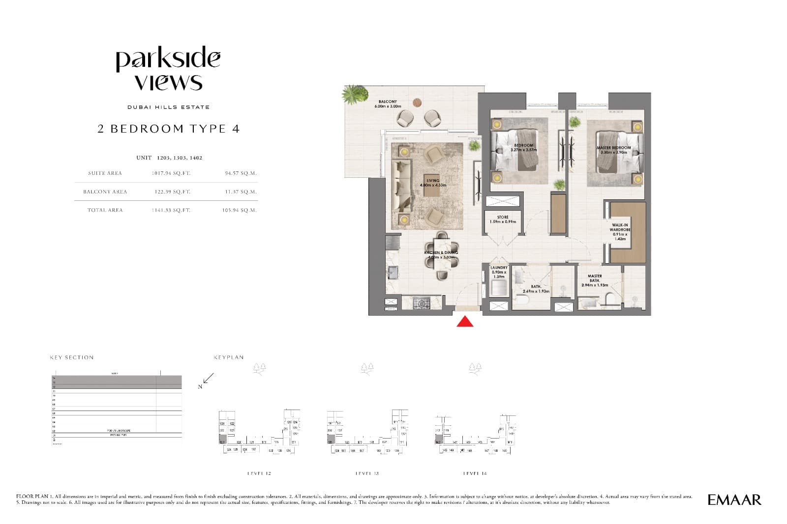 Parkside Views, 2-Bed Floor Plan, type: