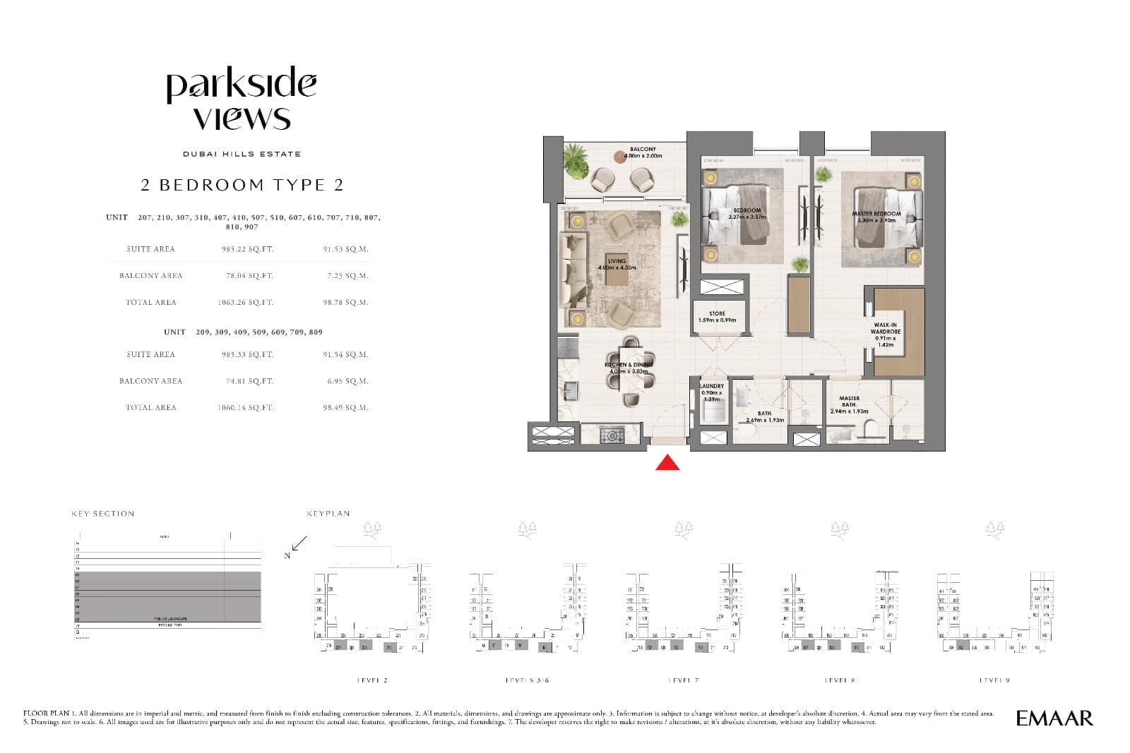 Parkside Views, 2-Bed Floor Plan, type: