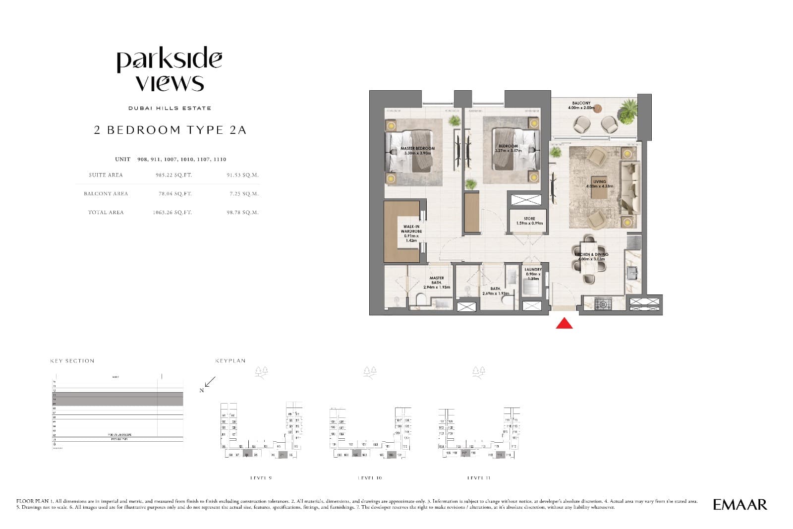 Parkside Views, 2-Bed Floor Plan, type:
