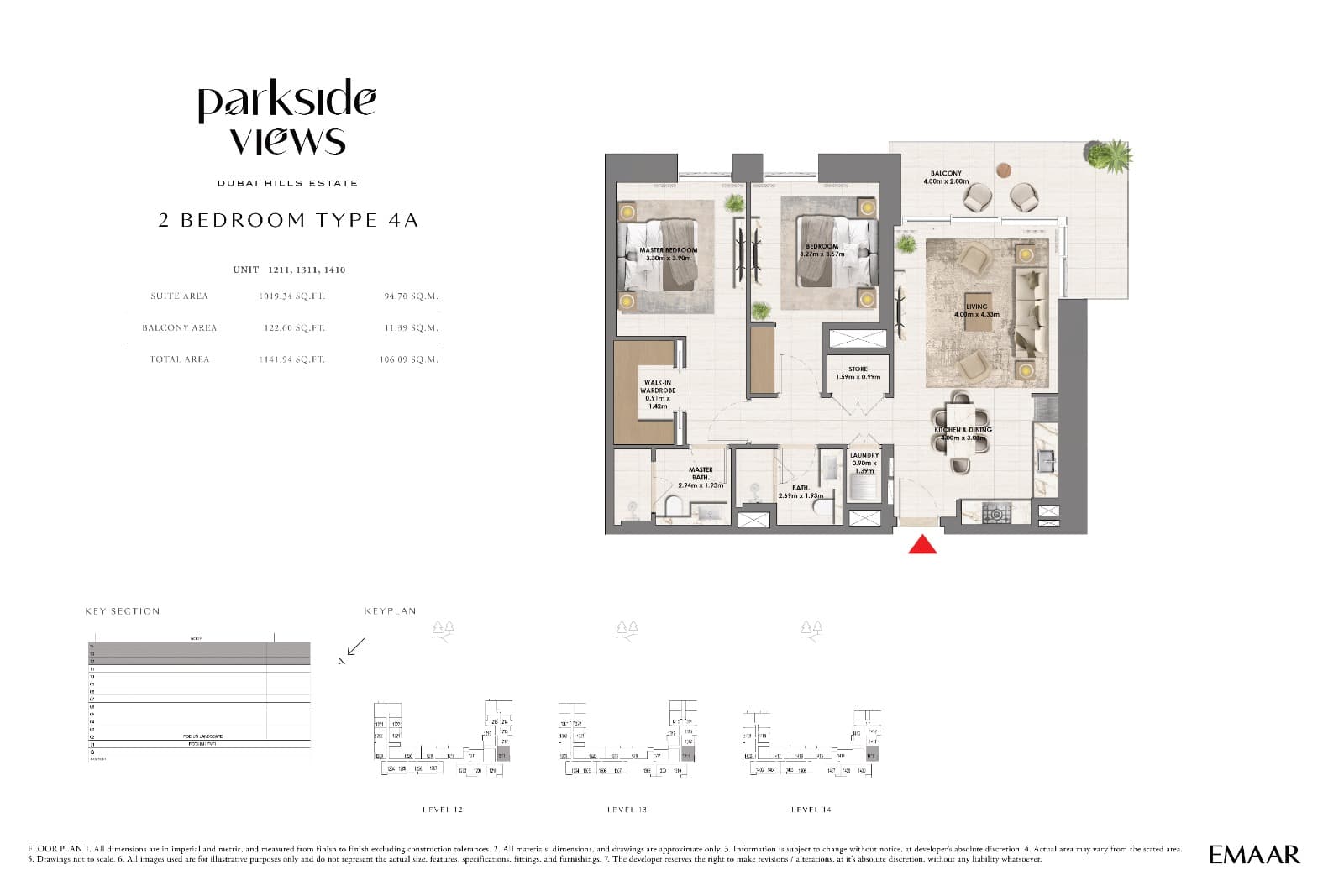 Parkside Views, 2-Bed Floor Plan, type: