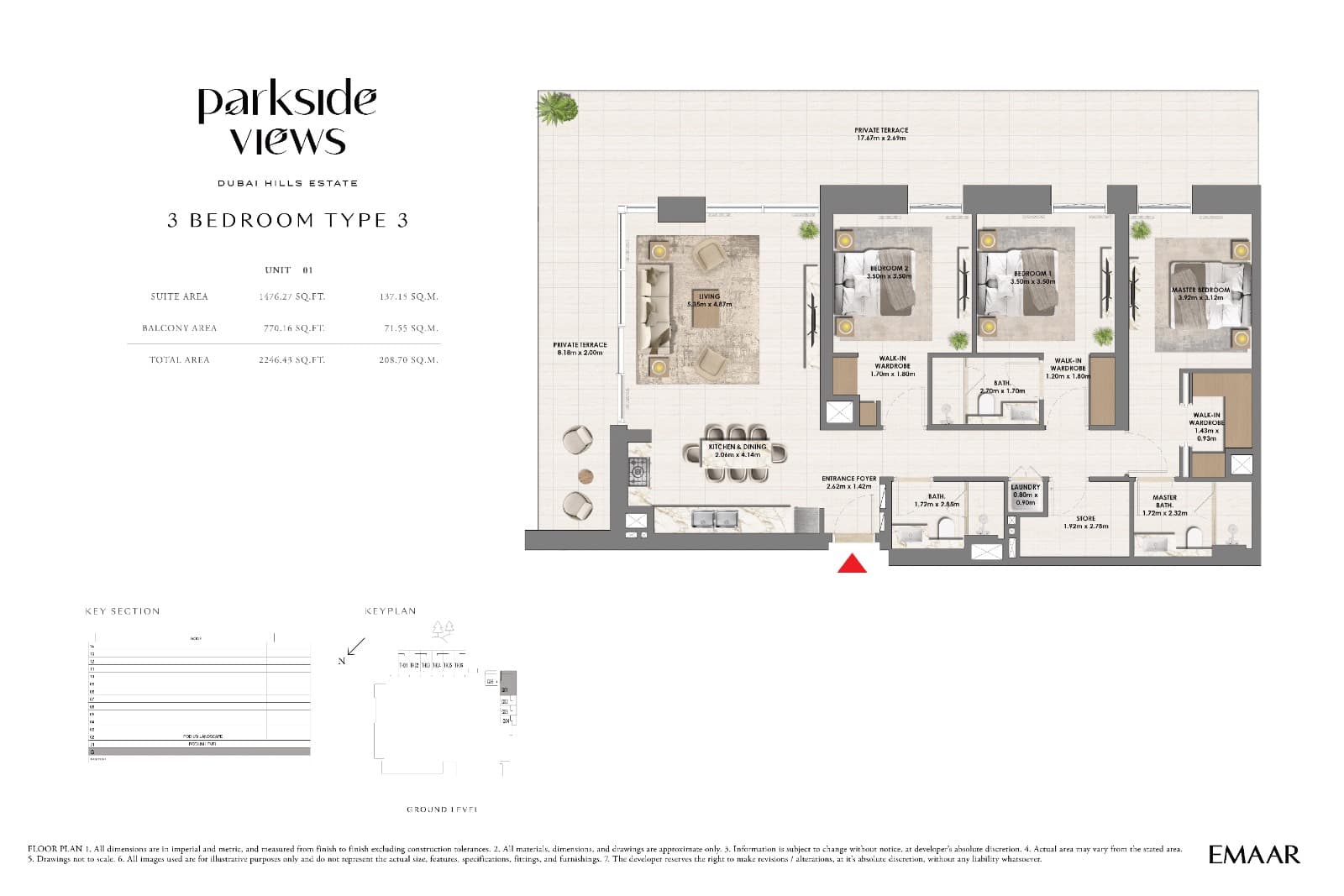 Parkside Views, 3-Bed Floor Plan, type:
