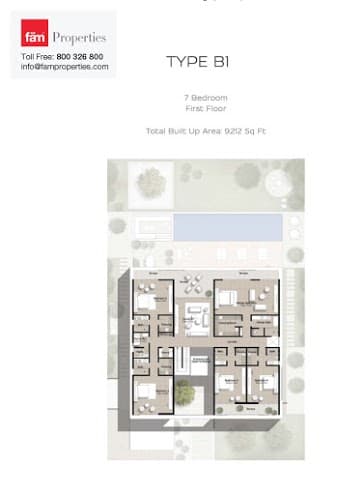 Parkway Vistas Villas, 7-Bed Floor Plan, type: 7 BD - Type B1 FF