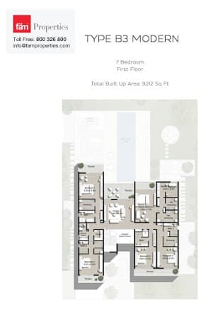 Parkway Vistas Villas, 7-Bed Floor Plan, type: 7 BD - Type B3 Modern FF