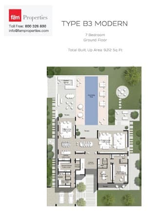 Parkway Vistas Villas, 7-Bed Floor Plan, type: 7 BD - Type B3 Modern GF