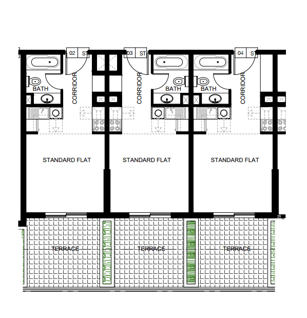 Plaza Hotel Apartments, 0-Bed Floor Plan, type: Studio