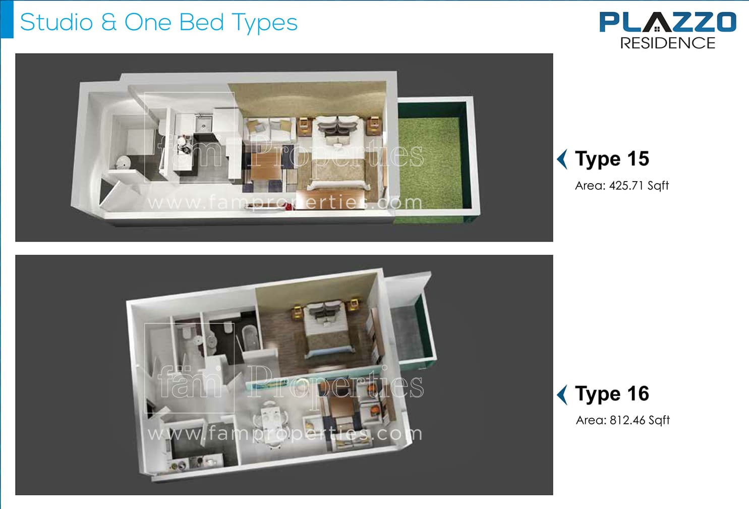Plazzo Residence, 0-Bed Floor Plan, type: Studio