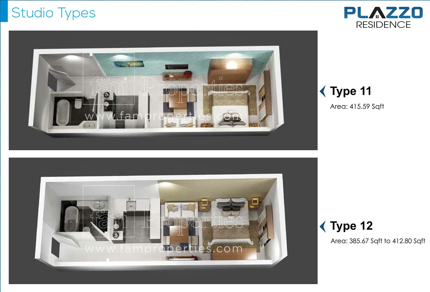 Plazzo Residence, 0-Bed Floor Plan, type: Studio