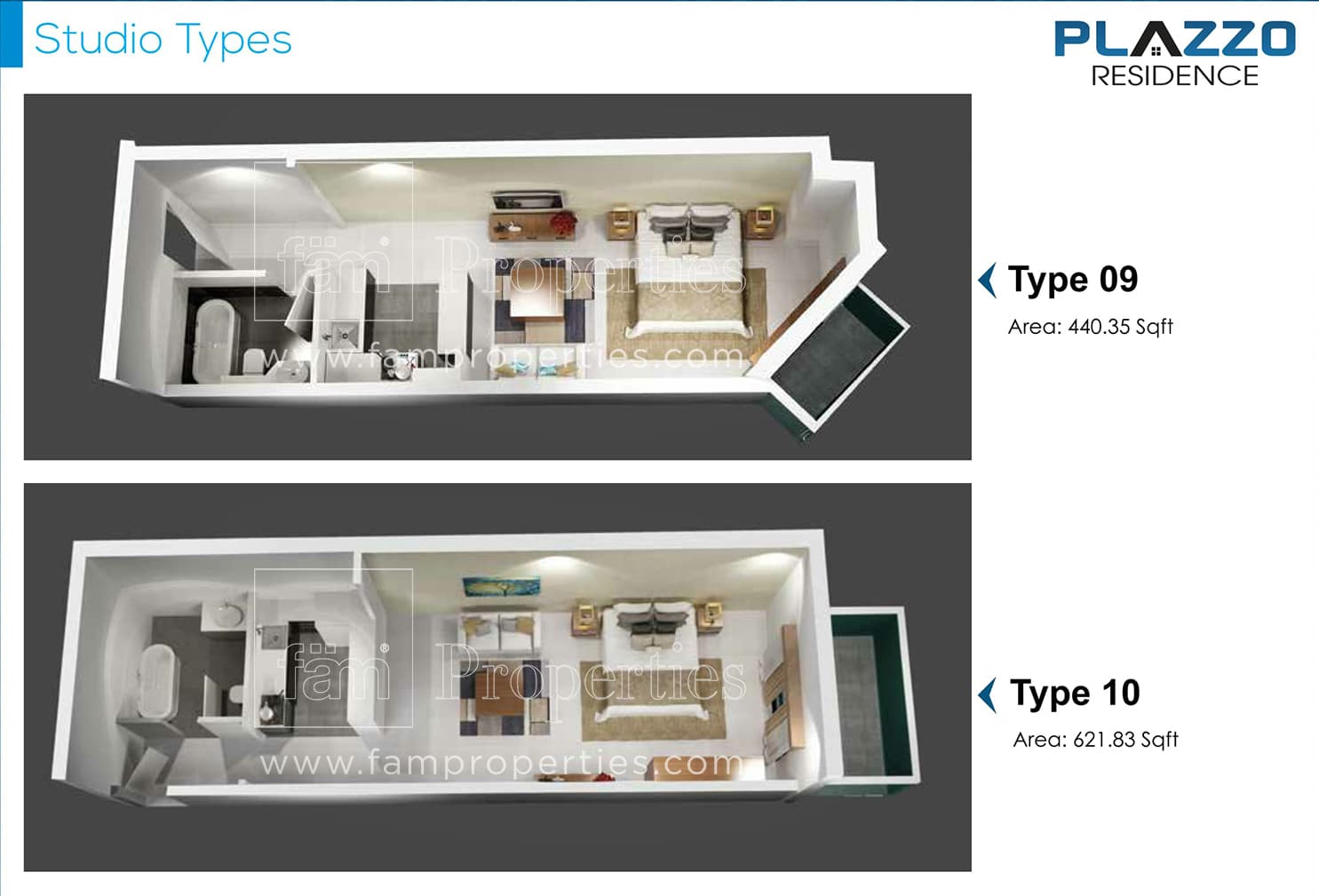 Plazzo Residence, 0-Bed Floor Plan, type: Studio