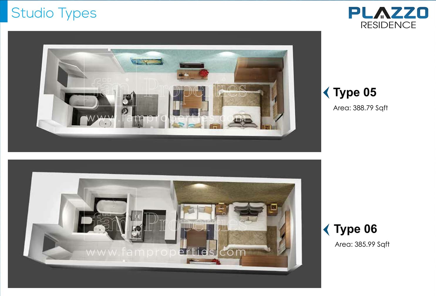 Plazzo Residence, 0-Bed Floor Plan, type: Studio