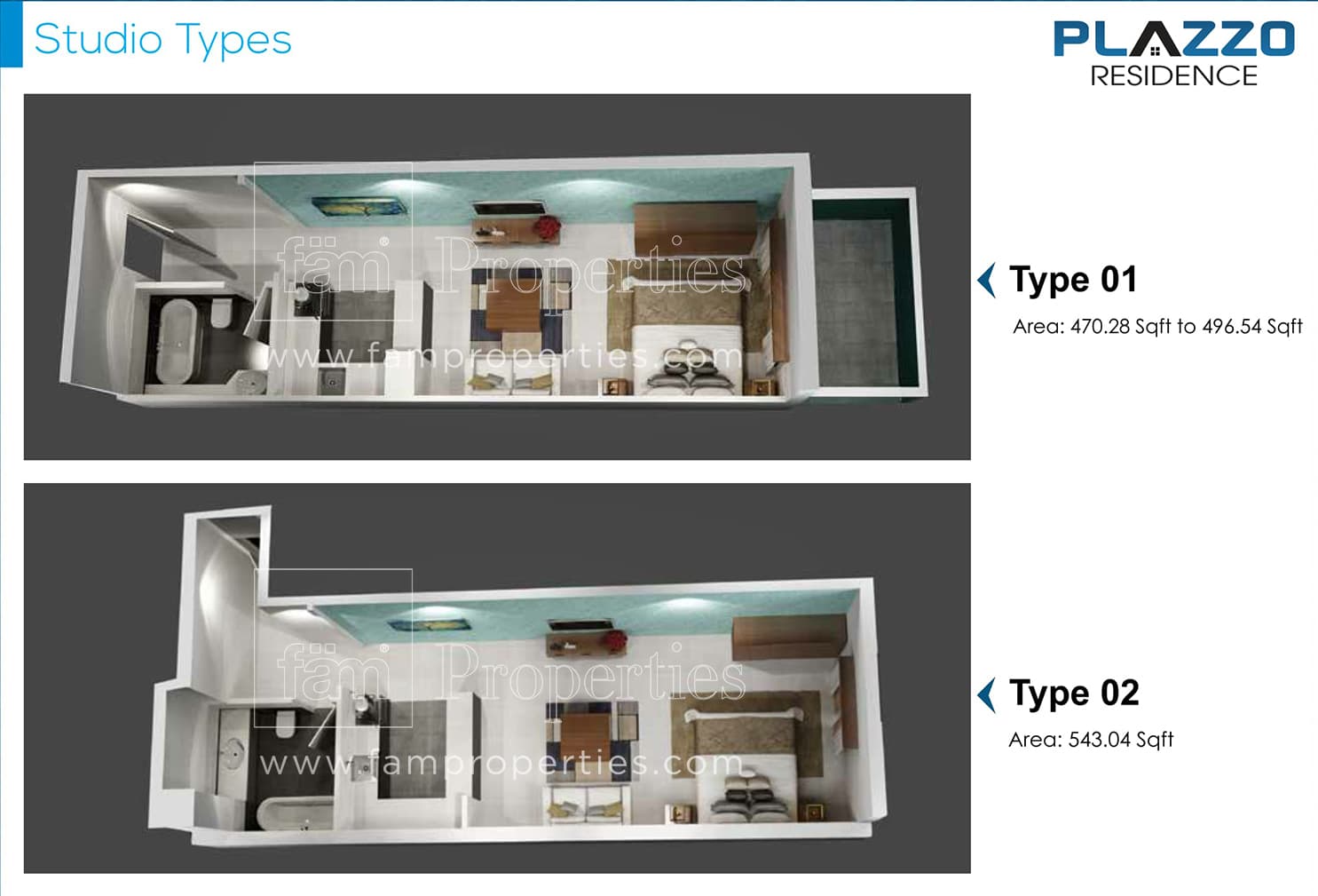 Plazzo Residence, 0-Bed Floor Plan, type: Studio