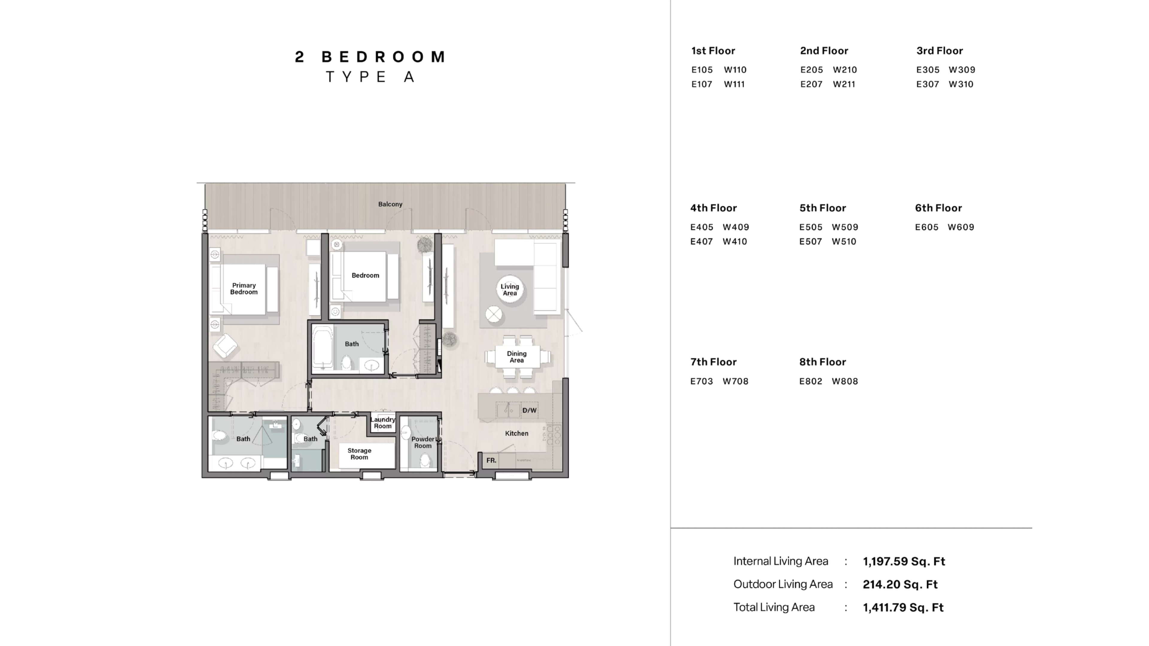 Porto Playa, 2-Bed Floor Plan, type: