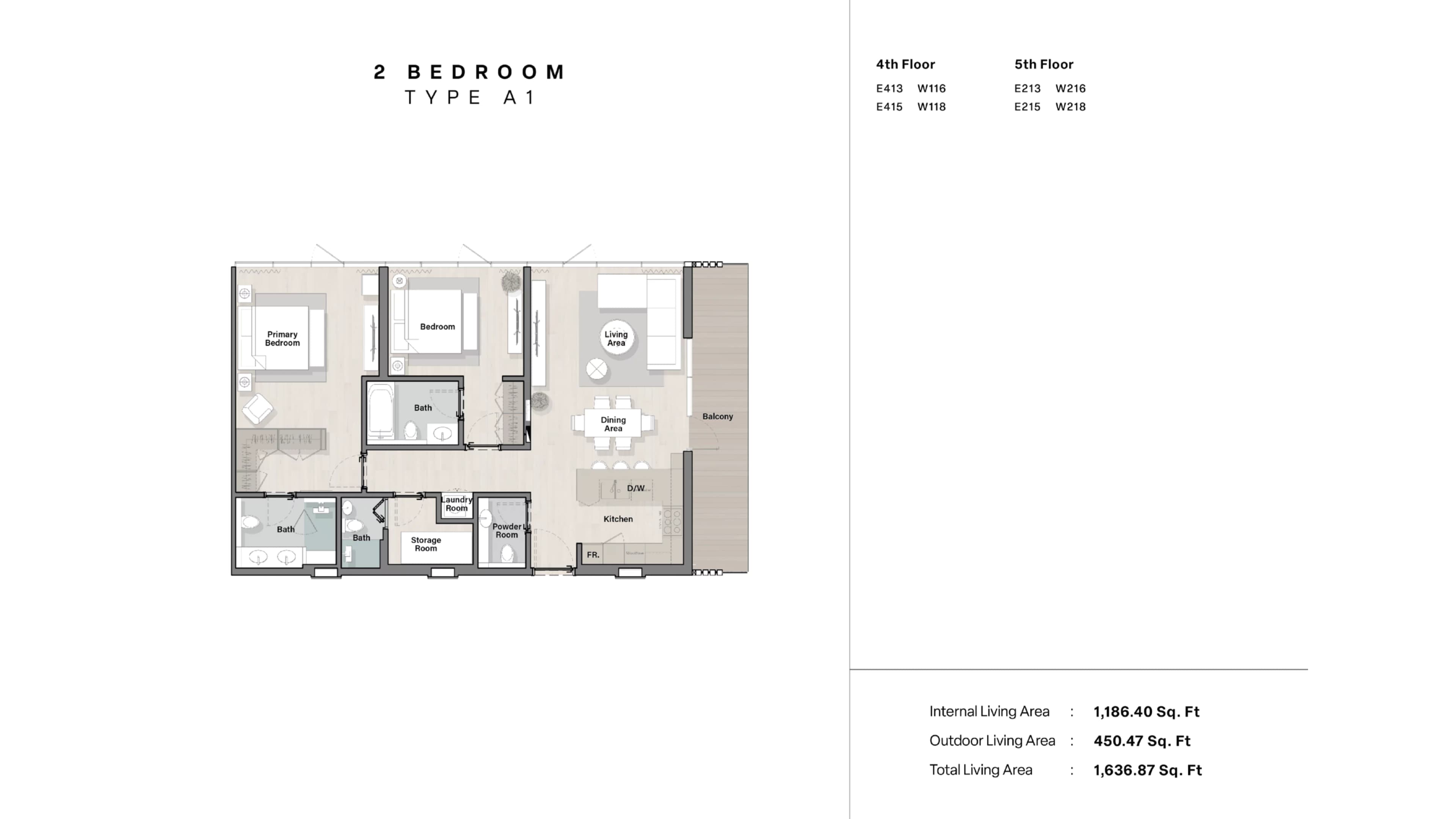 Porto Playa, 2-Bed Floor Plan, type: