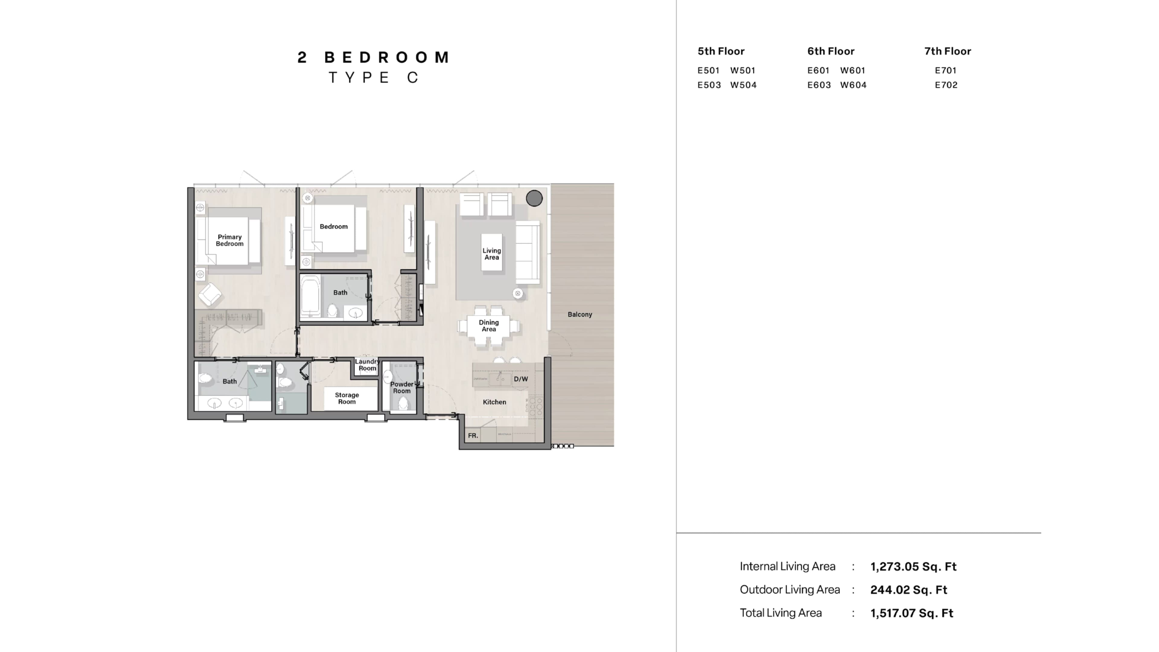 Porto Playa, 2-Bed Floor Plan, type: