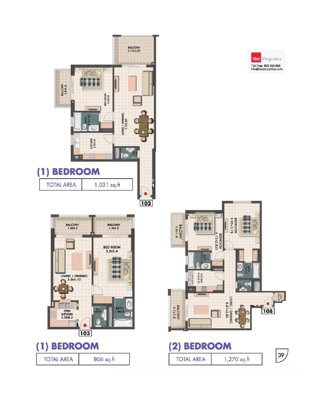 Queue Point, 2-Bed Floor Plan, type: R064-2BR