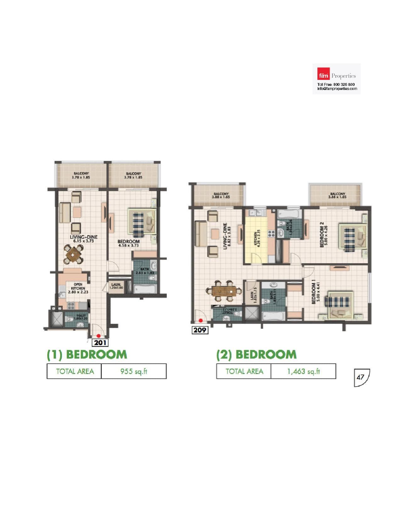 Queue Point, 2-Bed Floor Plan, type: R084-2BR