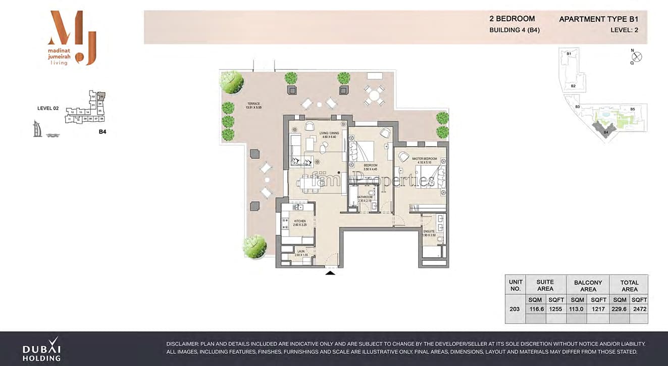 Madinat Jumeirah Living Rahaal 1, 2-Bed Floor Plan, type: 2 Bedroom