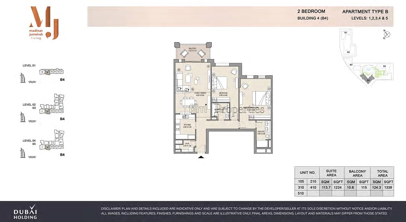 Madinat Jumeirah Living Rahaal 1, 2-Bed Floor Plan, type: 2 Bedroom