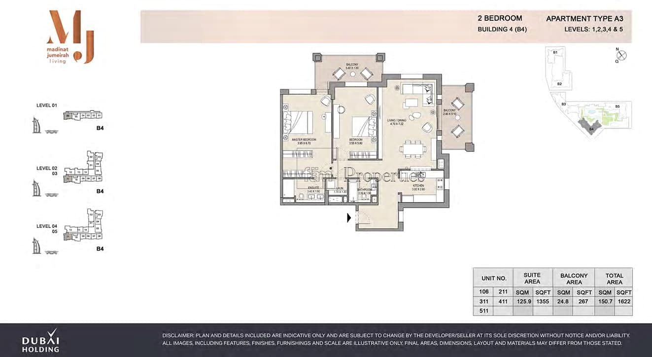 Madinat Jumeirah Living Rahaal 1, 2-Bed Floor Plan, type: 2 Bedroom