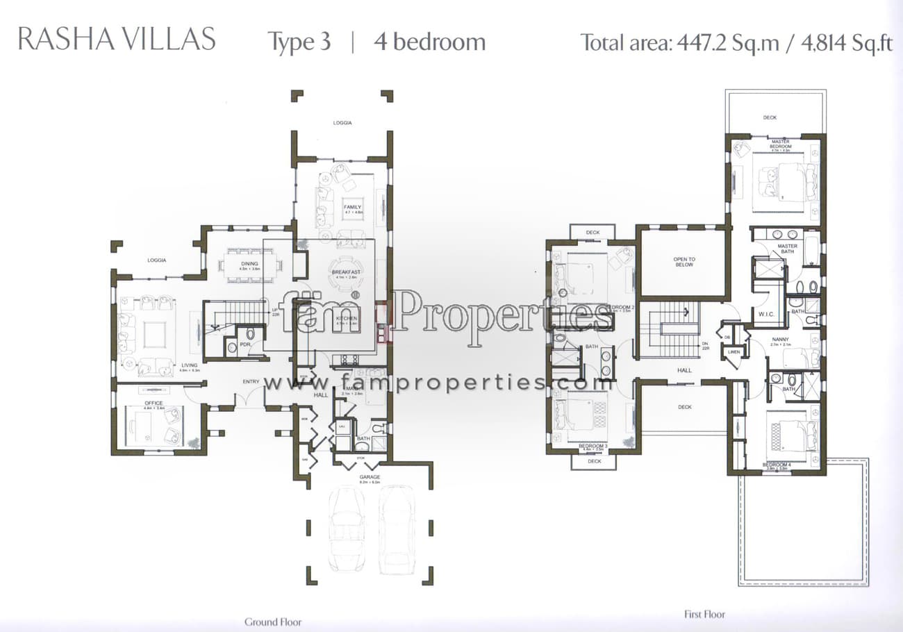 Rasha, 4-Bed Floor Plan, type: 4 Bedroom Type 3 with Maid's and Study Room