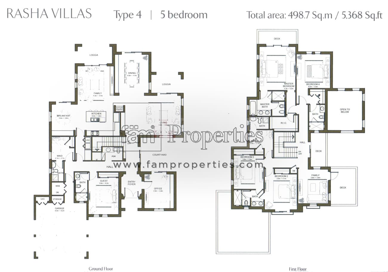 Rasha, 5-Bed Floor Plan, type: 5 Bedroom Type 4 with Maid's and Study Room