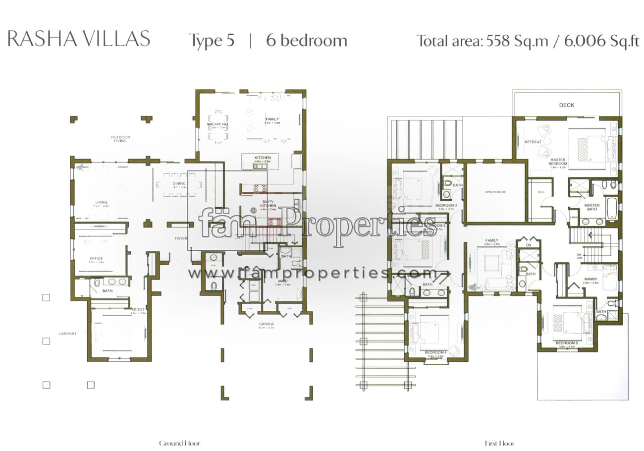 Rasha, 6-Bed Floor Plan, type: Type 5 : Bedroom 6