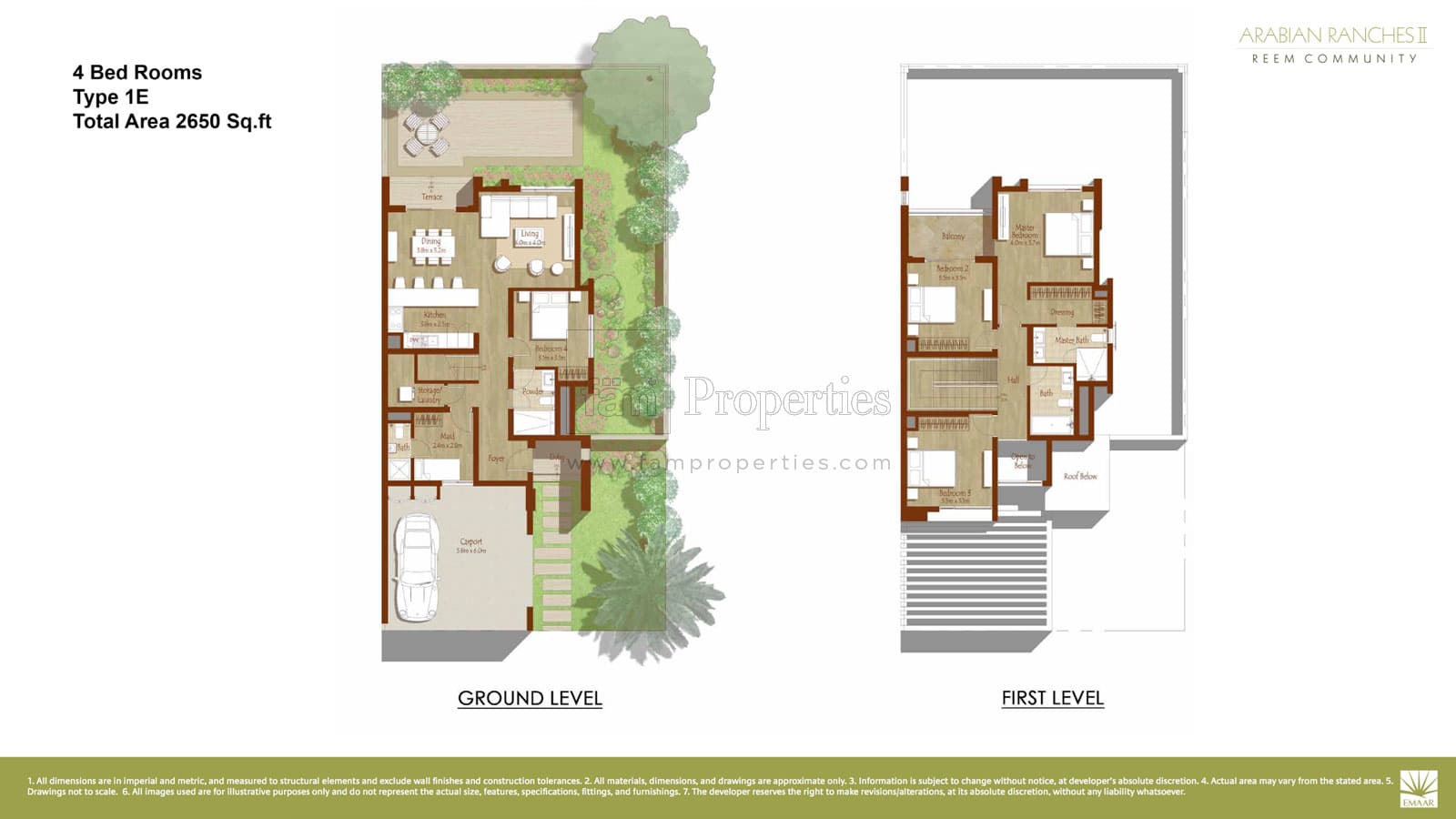 Reem Community, 4-Bed Floor Plan, type: 4 bedroom