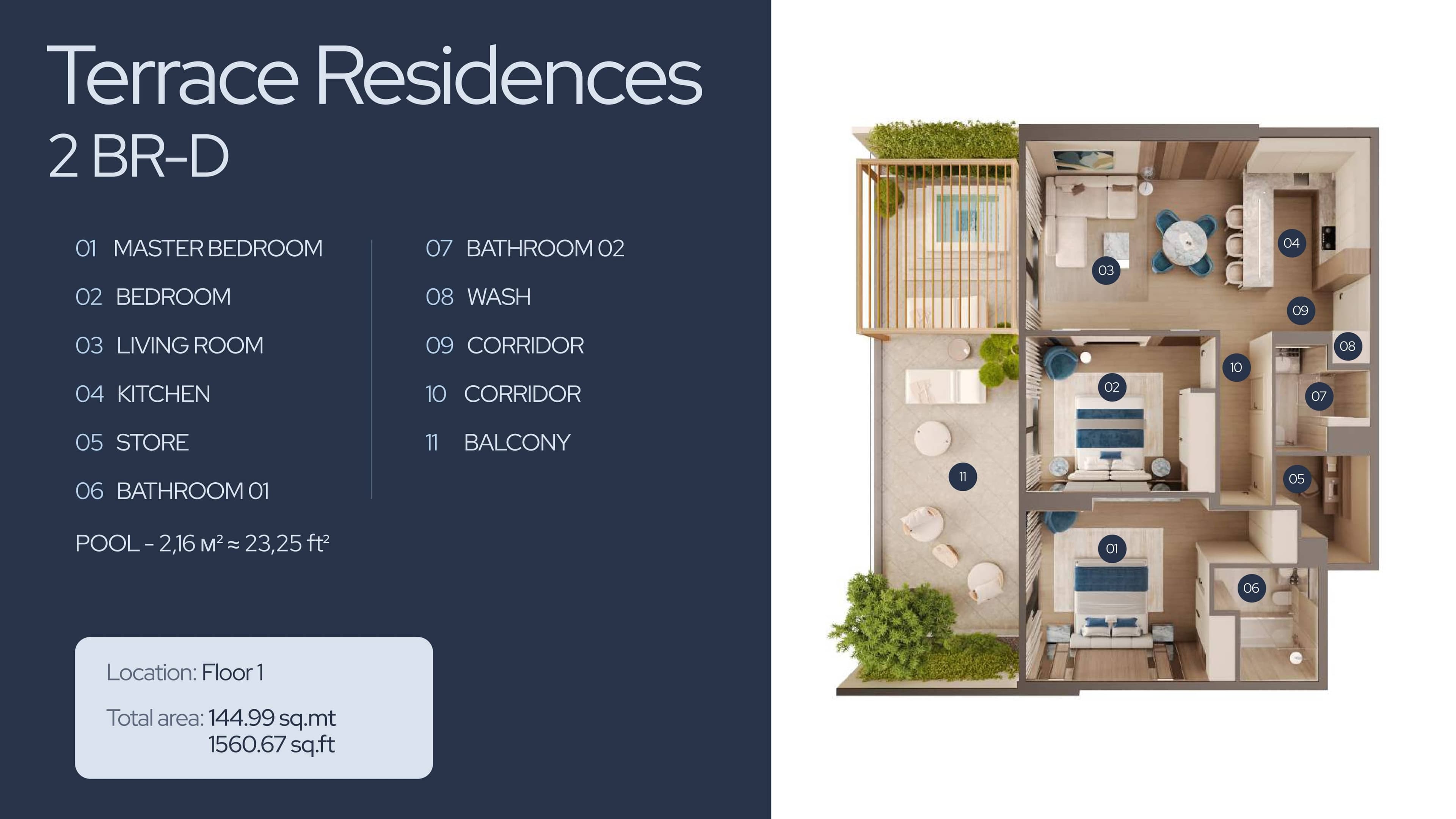 Regatta Residences, 2-Bed Floor Plan, type: 2 Bed