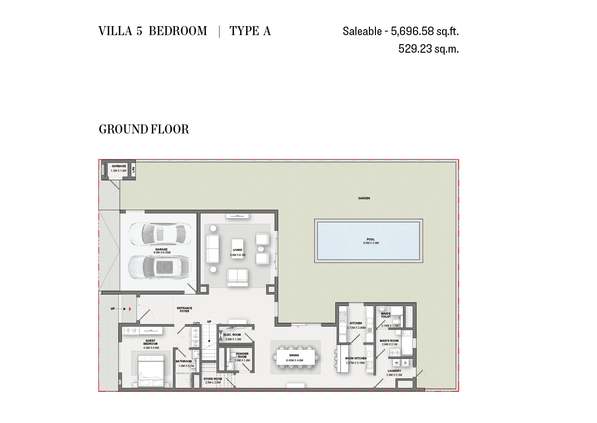 Sobha Reserve Villas, 5-Bed Floor Plan, type: