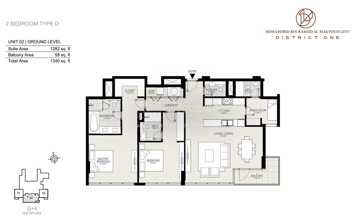 The Residences 1 at District One, 2-Bed Floor Plan, type: 2 Bedroom Type D Unit 2 Ground Level