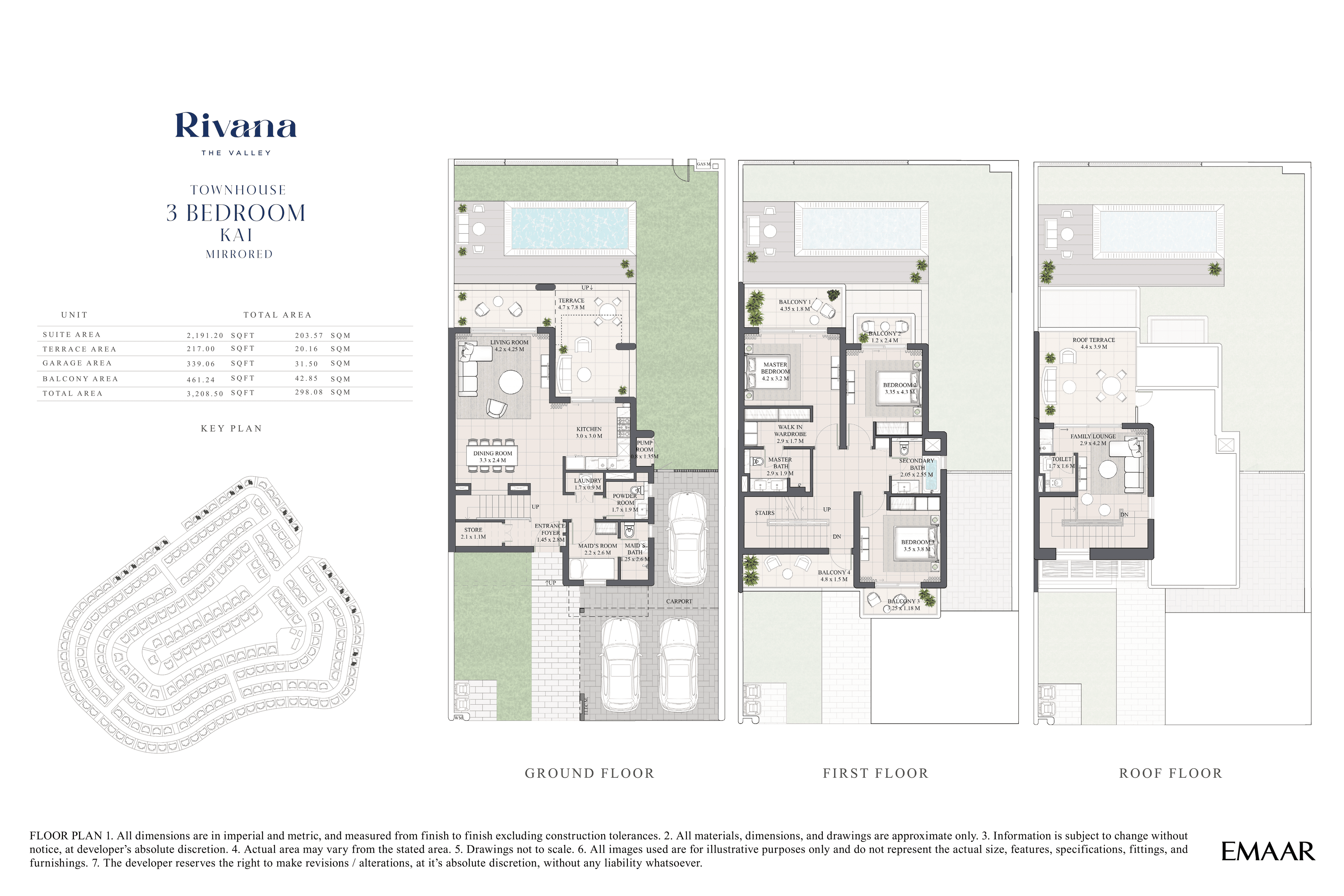 Rivana at the Valley, 3-Bed Floor Plan, type: