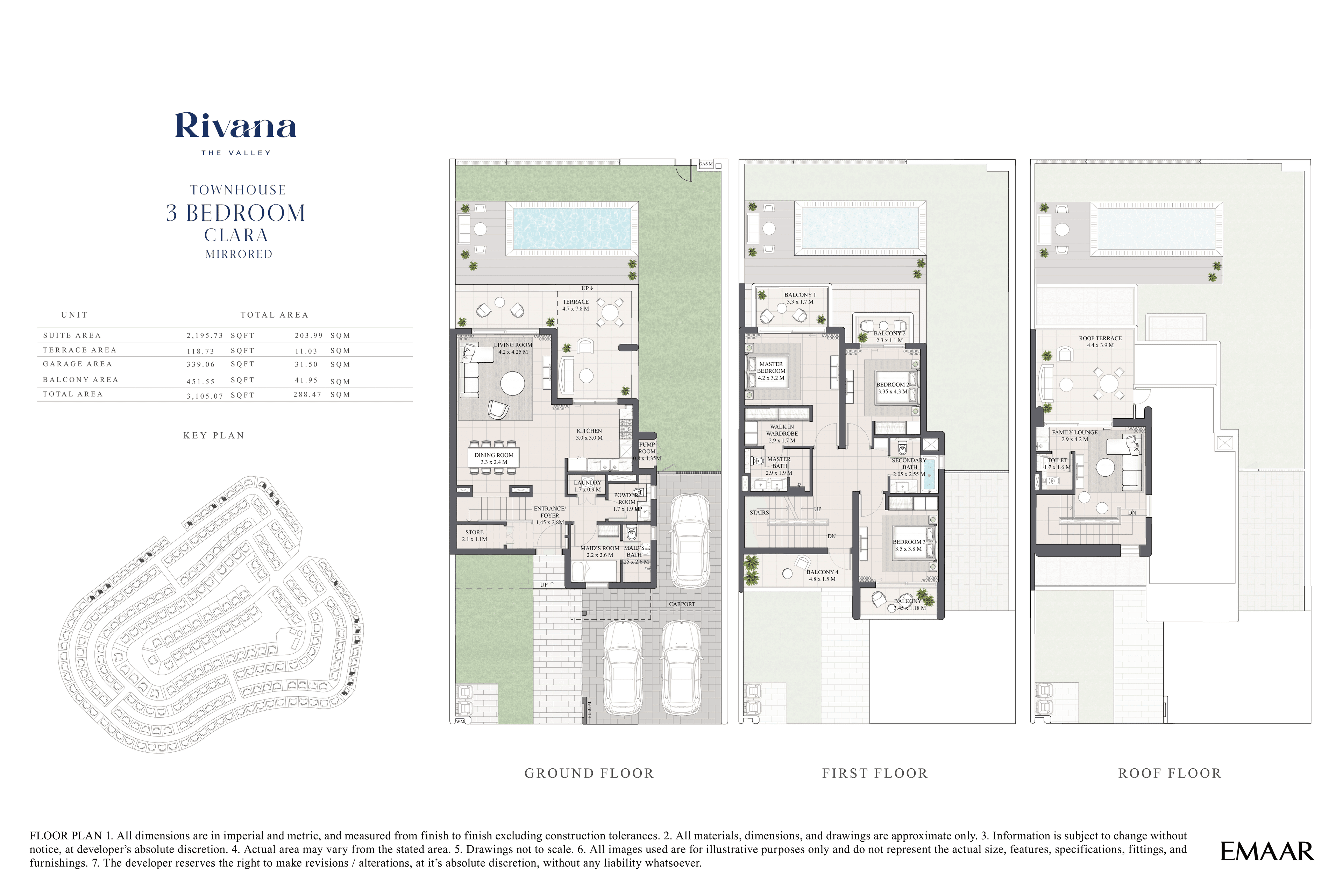 Rivana at the Valley, 3-Bed Floor Plan, type: