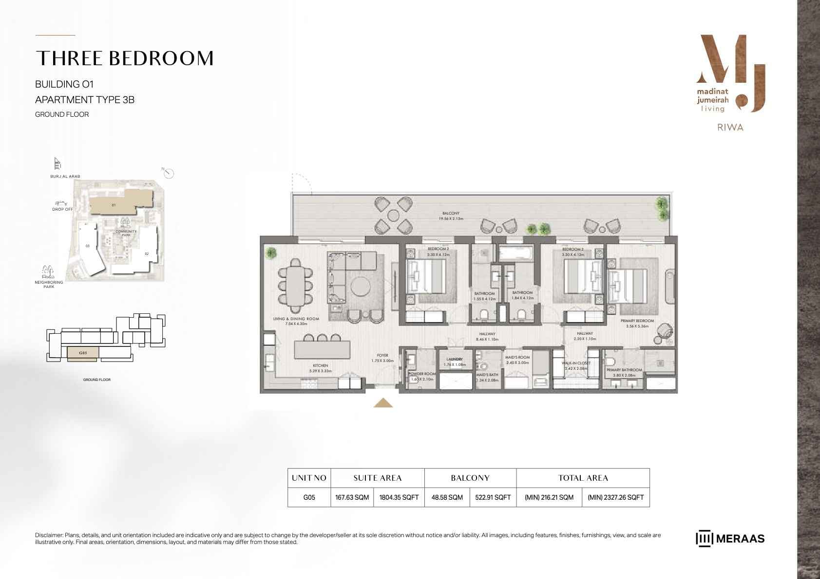 Riwa, 3-Bed Floor Plan, type: 3BR - TYPE 3B