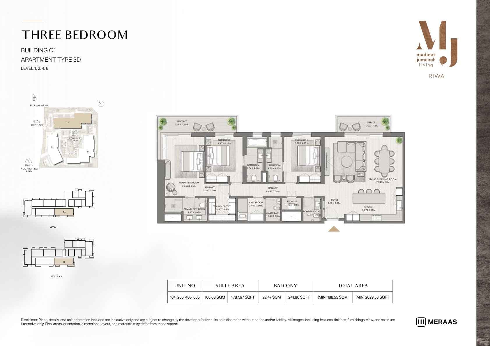 Riwa, 3-Bed Floor Plan, type: 3BR - TYPE 3D