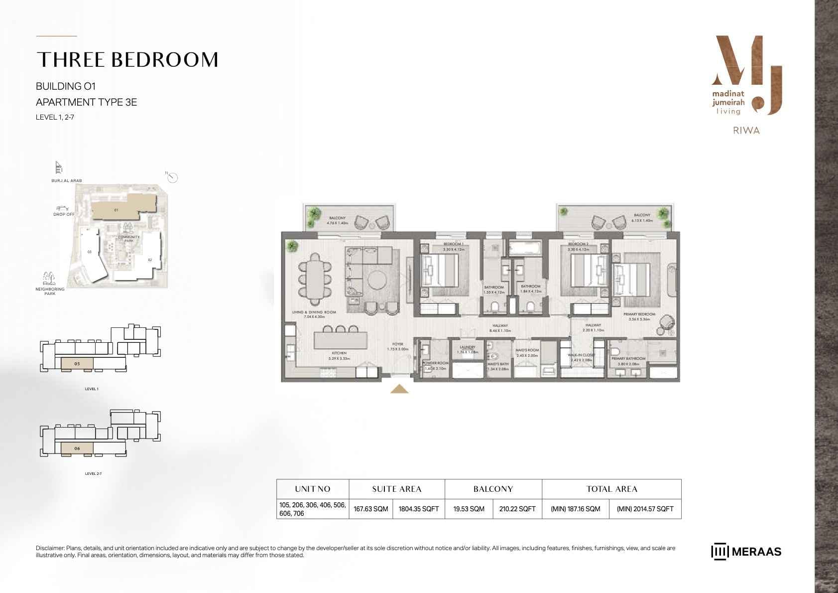 Riwa, 3-Bed Floor Plan, type: 3BR - TYPE 3E