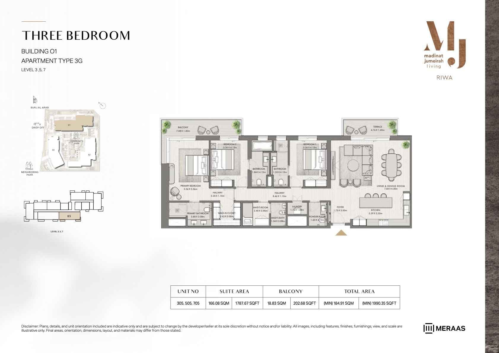 Riwa, 3-Bed Floor Plan, type: 3BR - TYPE 3G