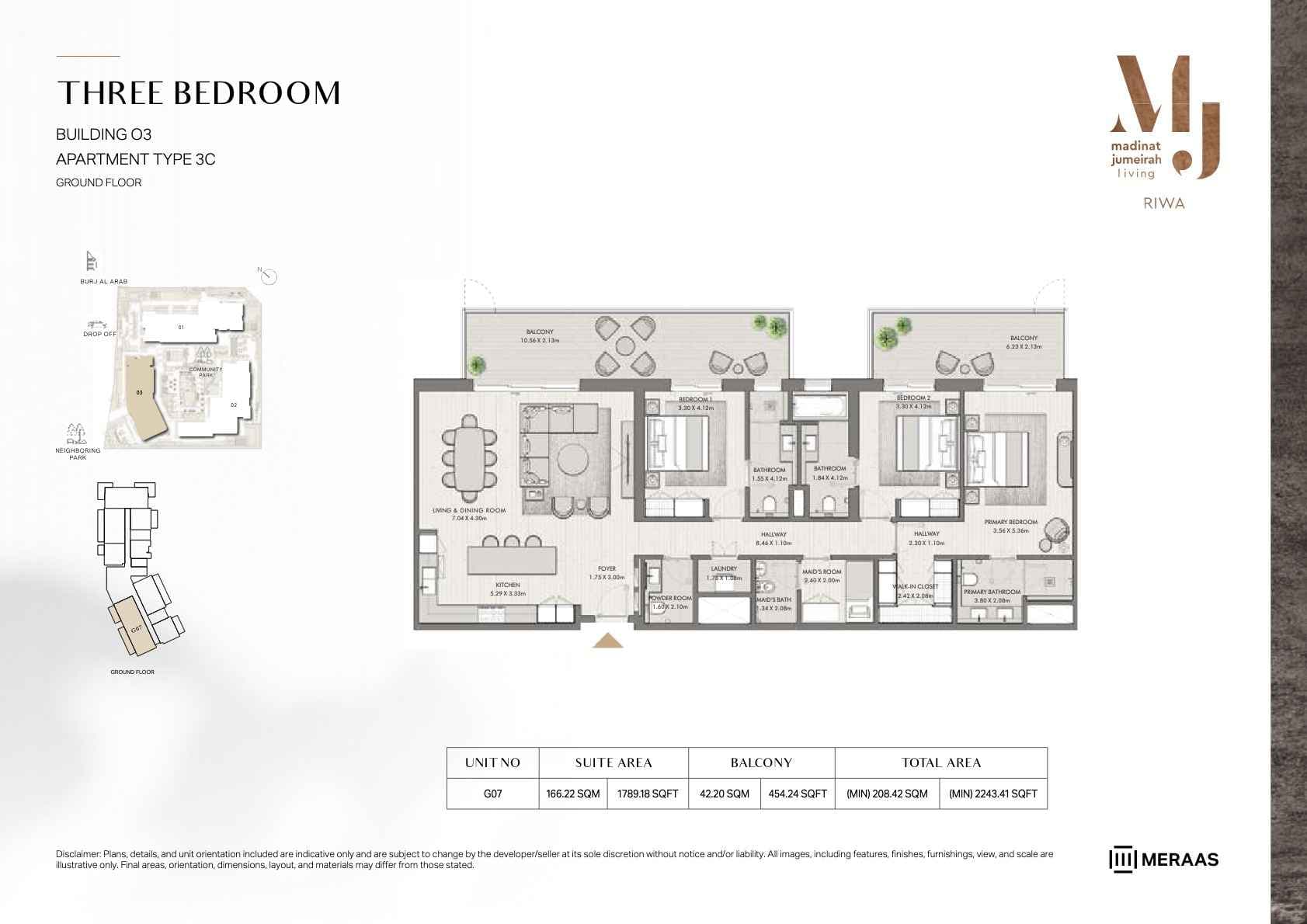 Riwa, 3-Bed Floor Plan, type: 3BR - TYPE 3C