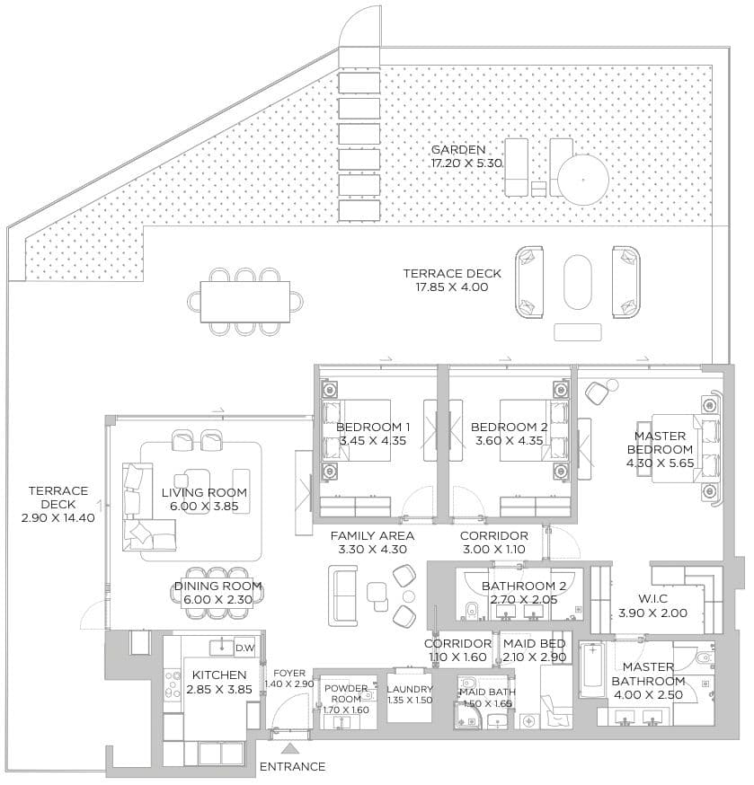 Rixos Dubai Islands Residences, 3-Bed Floor Plan, type: