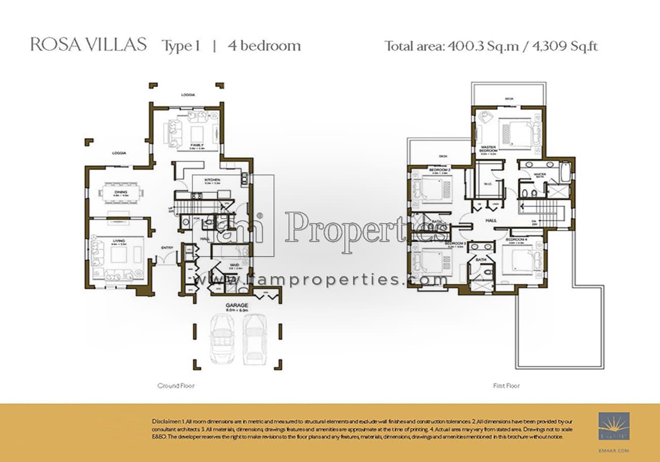 Rosa, 4-Bed Floor Plan, type: 4 Bedroom Type 1 with Maid's Room