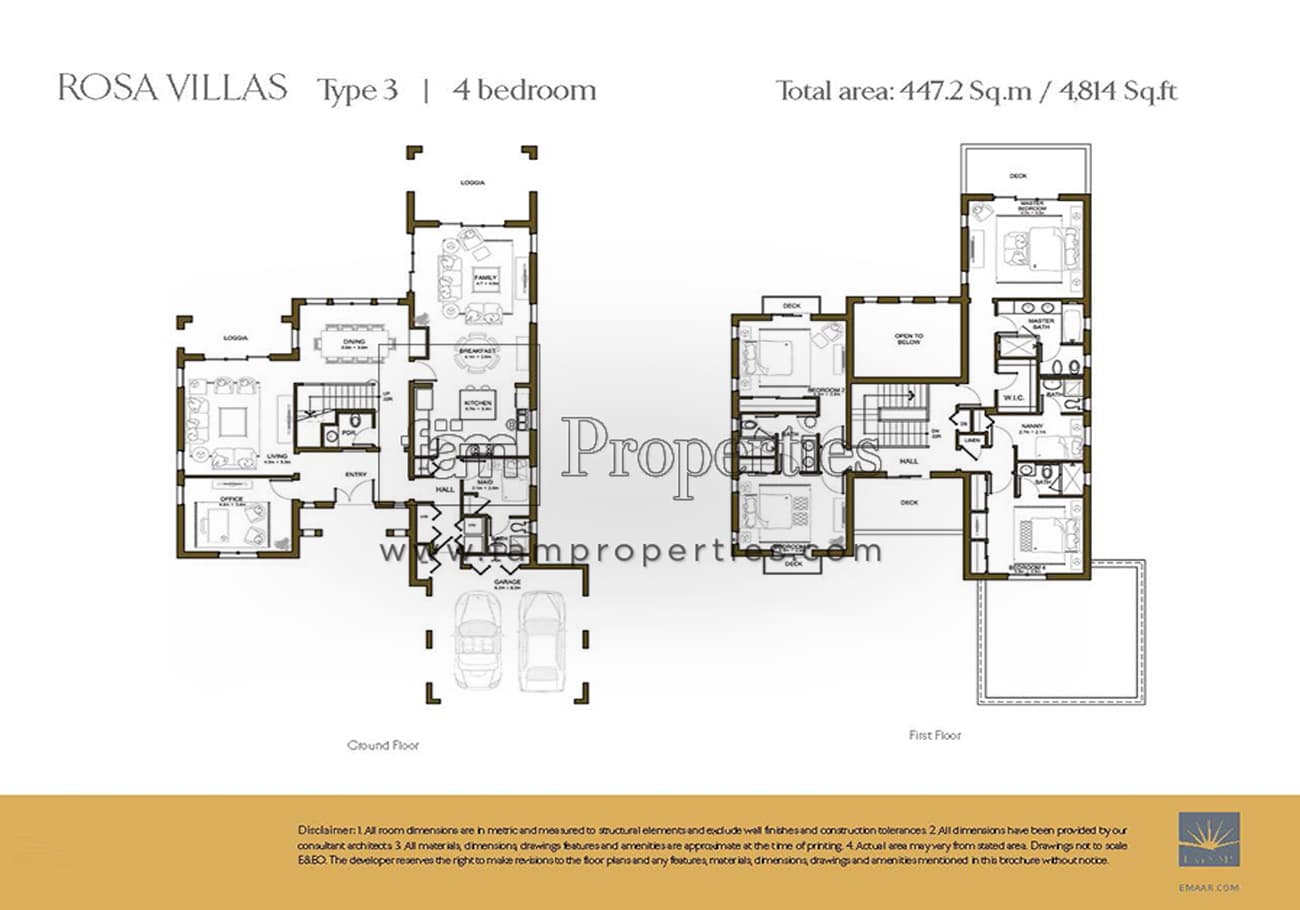 Rosa, 4-Bed Floor Plan, type: 4 Bedroom Type 3 with Maid's and Study Room
