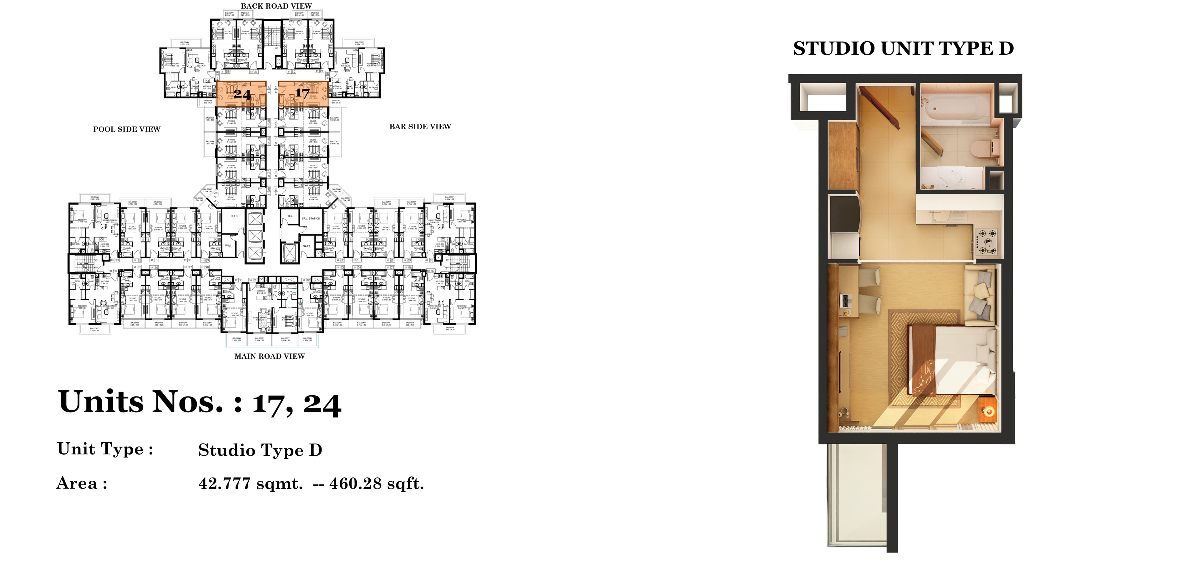 Roy Mediterranean by Azizi, 0-Bed Floor Plan, type: Studio