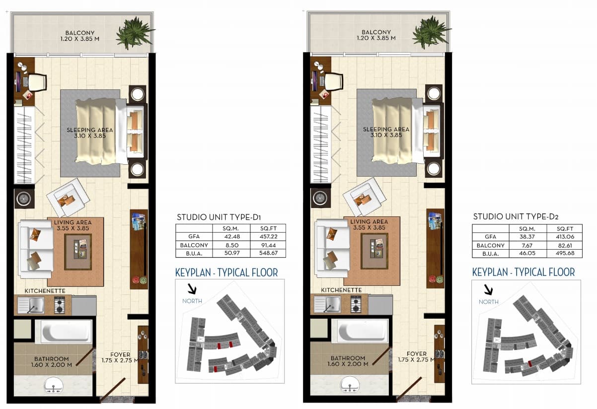 Royal Estates, 0-Bed Floor Plan, type: Studio
