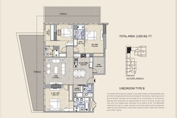 Royal Pearls, 3-Bed Floor Plan, type: 3 BEDROOM TYPE B