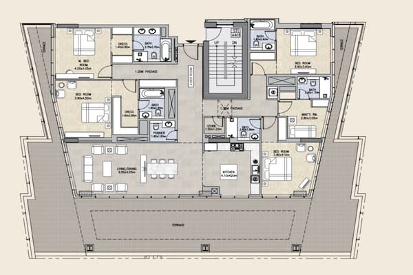 Royal Pearls, 4-Bed Floor Plan, type: 4 BEDROOM