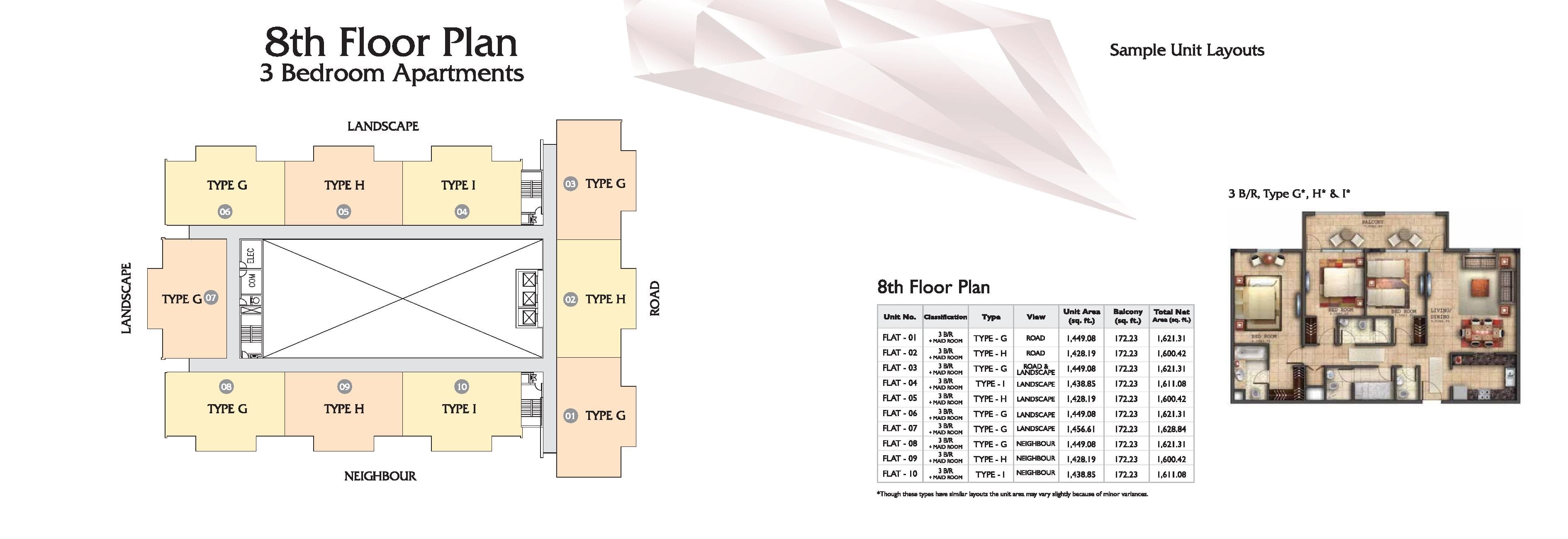Ruby Residence, 3-Bed Floor Plan, type: 3 Bedroom