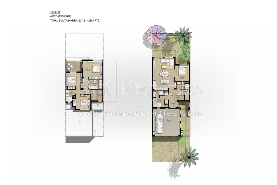 Safi Townhouses, 4-Bed Floor Plan, type: 4 Bedroom Mid Unit