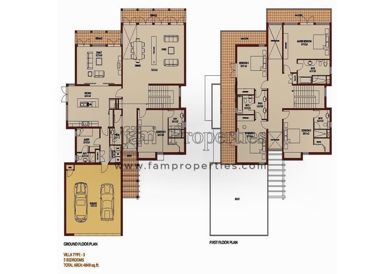 Saheel 1, 5-Bed Floor Plan, type: 5 Bedrooms Type 3